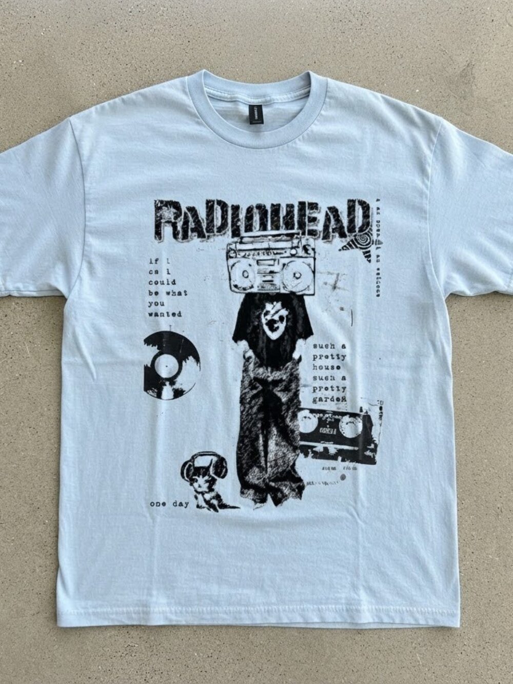 Radiohead Creep Lyrics Art Alternative Rock Light Blue T-Shirt Unisex S-4XL